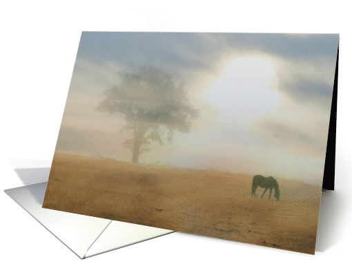 Thank You Sympathy Horse and Oak Tree In The Mist card (967409)