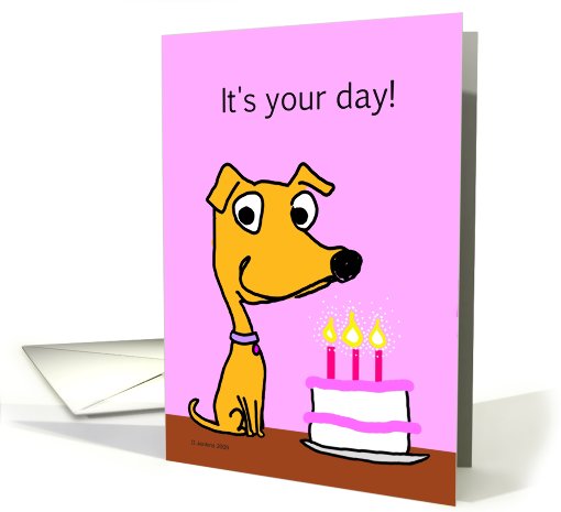 Dog birthday card with cake card (519397)