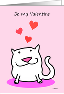 Valentine Cat with Hearts card