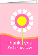 Thank you Sister in law-pink flower card