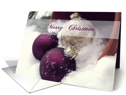 Merry Christmas- Snow and Baubles card (732796)