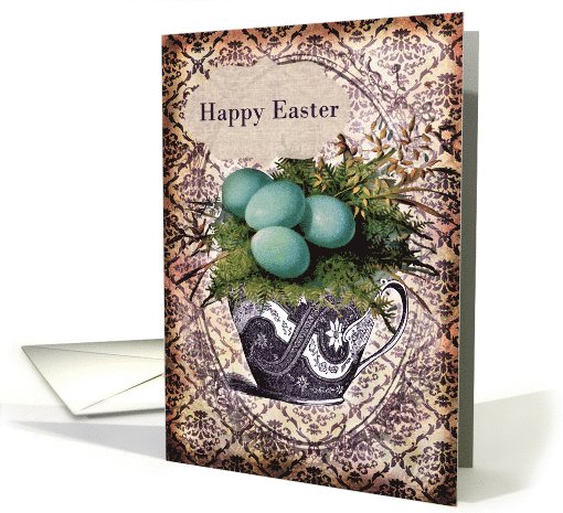 Happy Easter- Eggs and Teacup card (792268)