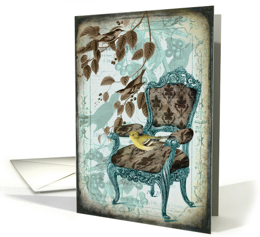 Victorian Chair and Birds - Any Occasion card (847908)