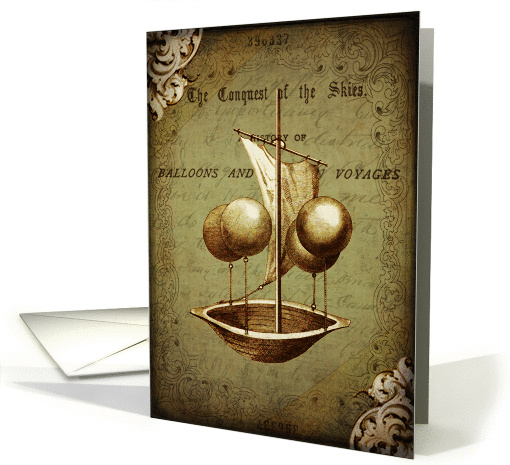 Vintage Hot Air Balloon- Any Occasion card (847917)