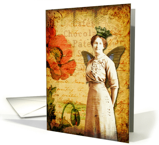 Vintage Queen Of Poppies- Any Occasion card (854022)