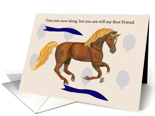 Cantering Morgan Horse Best Friend Birthday card (1120210)