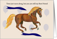 Cantering Morgan Horse Best Friend Birthday card