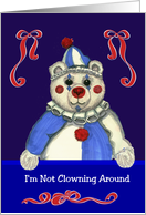 Clown Teddy Bear Birthday card