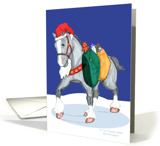 Santa's Helper Christmas Clydesdale Horse card (501882)