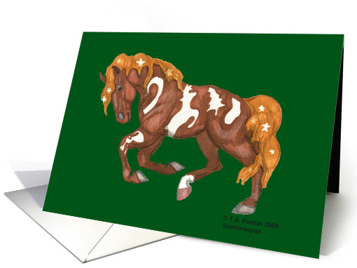 Christmas Symbol Pinto Horse Holiday Greetings card (504280)