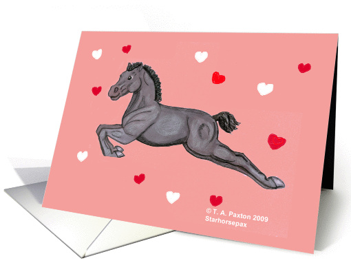 Leaping Lippizaner Valentine Horse Colt for Girl card (509190)