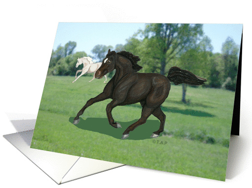 Thoroughbred Horses Religious Encouragement card (518035)