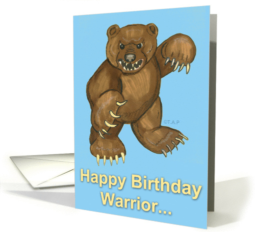 Warrior Bear Hero Birthday card (520522)