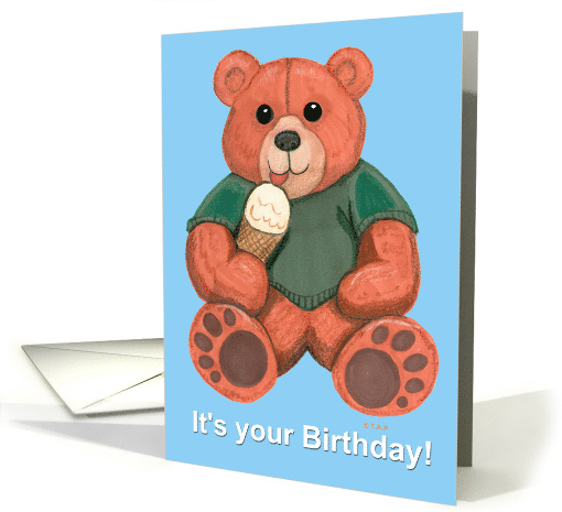 Ice Cream Teddy Bear Birthday card (523575)