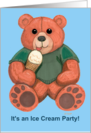 Ice Cream Teddy Bear Ice Cream Party Invite card