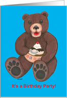 Sundae Teddy Bear Birthday Invitation card
