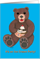 Sundae Teddy Bear Birthday Invitation card