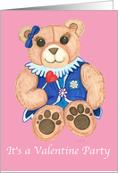 Heart Pop Teddy Bear Valentine Party Invitation card