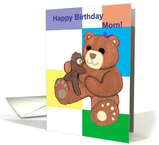 Mom Teddy Bear and Cub Birthday card (528361)