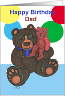 Dad Teddy Bear Birthday card