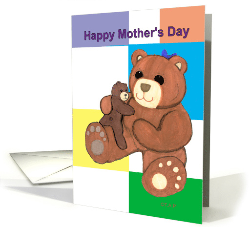 Mom Teddy Bear and Cub Mother's Day card (528369)