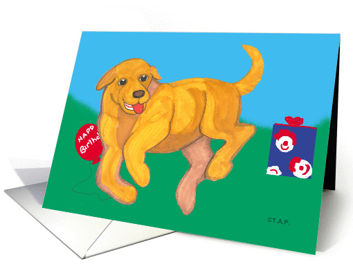 Birthday Yellow Lab Puppy Dog Young at Heart card (547306)