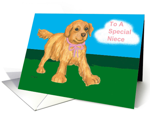 Niece Birthday Golden Retriever Puppy card (548024)