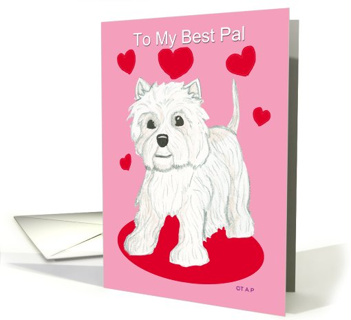 Best Pal Westie Valentine card (553463)