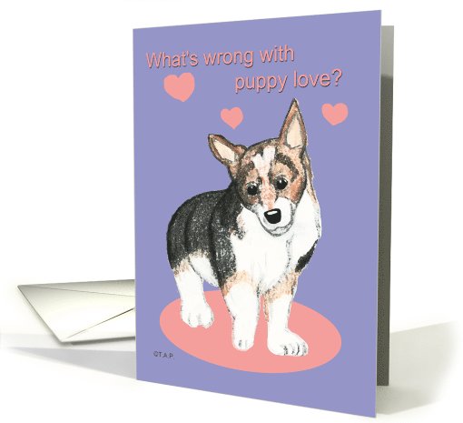 Corgi Dog Puppy Love Valentine card (553567)