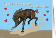 Bucking Hearts Valentine Foal for Friend card