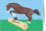 Jumping Horse College Graduation card