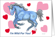 Valentine’s Day Blue Horse card