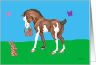 Pinto Easter Horse Foal card