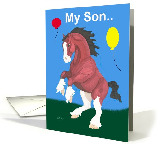 Son Clydesdale Horse Birthday card (604874)