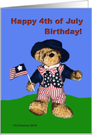 Happy 4th of July Birthday Bear card