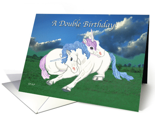 Twin Unicorns Birthday card (652221)