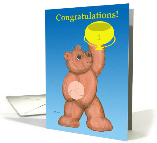 Congratulations Basketball Bear card (653185)