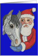 Santa with Horse card