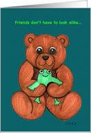 Friends Teddy Bear and Frog card