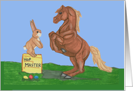 Easter Bunny with Horse card