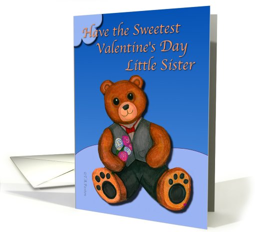 Valentine's Day Little Sister Teddy Bear card (896689)