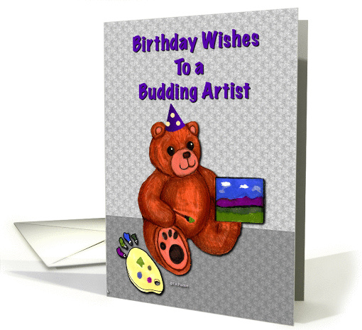 Happy Birthday Artist Bear card (899693)