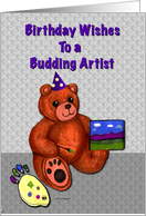 Happy Birthday Artist Bear card