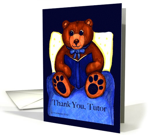 Thank You Tutor Reading Teddy Bear card (978169)