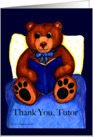 Thank You Tutor Reading Teddy Bear card