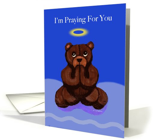 Praying for You Teddy Bear Encouragement card (979323)