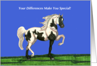 Trotting Pinto Arabian Horse Encouragement Card