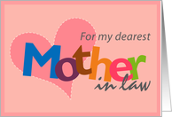 For my dearest mother in law card