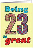 Birthday - Being 23 is great card
