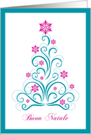 Elegant Christmas Tree - Merry Christmas in Italian card